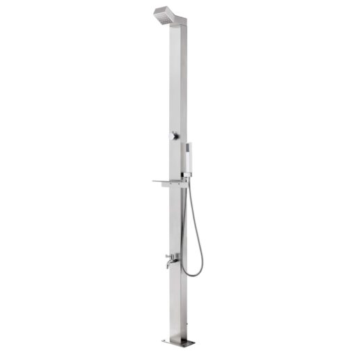 Garden Shower with Brown Base 225 cm Stainless Steel - Image 2