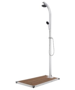 vidaXL Garden Shower with Brown Base 220 cm Aluminium