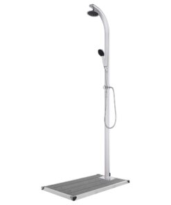 vidaXL Garden Shower with Grey Base 220 cm Aluminium