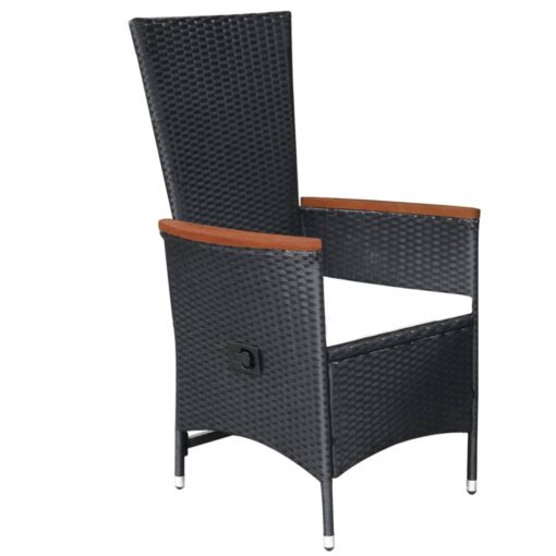  5 Piece Garden Dining Set Black - Image 4