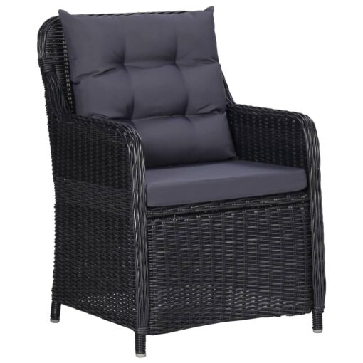  5 Piece Garden Dining Set Black - Image 4