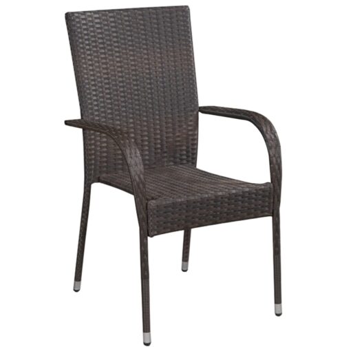  5 Piece Garden Dining Set Brown - Image 3