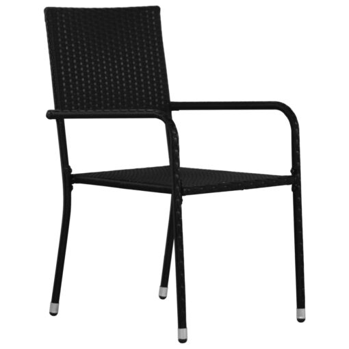 vidaXL 7 Piece Garden Dining Set Poly Rattan Black - Image 2