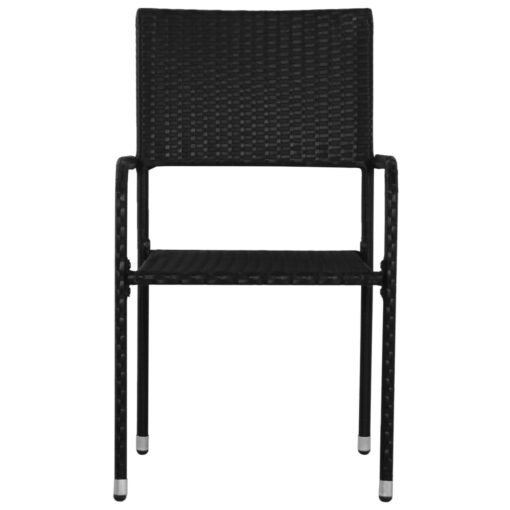 vidaXL 7 Piece Garden Dining Set Poly Rattan Black - Image 3