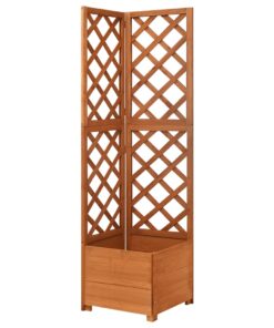 vidaXL Corner Trellis Planter 40x40x150 cm Solid Fir Wood