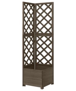 vidaXL Corner Trellis Planter Grey 40x40x150 cm Solid Fir Wood