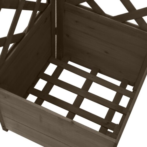 Corner Trellis Planter Grey 40x40x150 cm Solid Fir Wood - Image 3