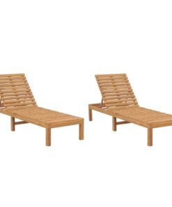 vidaXL Sun Loungers 2 pcs Solid Wood Teak