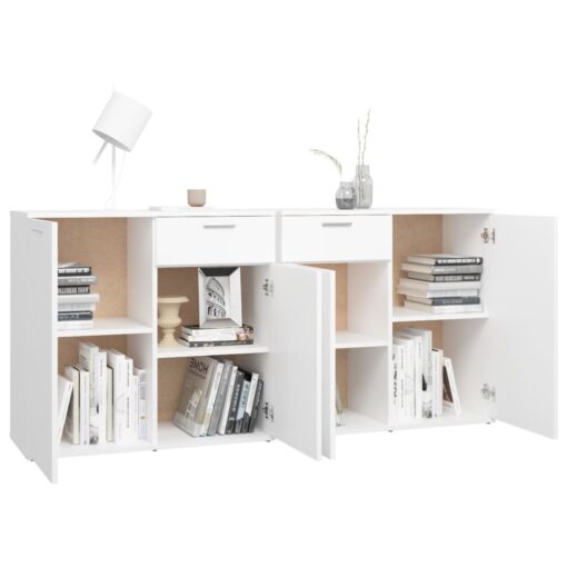 Sideboard White 160x36x75 cm Engineered Wood - Image 2