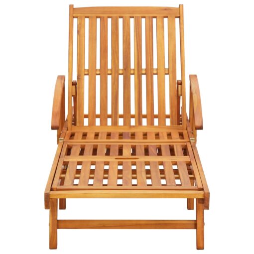 vidaXL Sun Loungers 2 pcs with Table and Cushions Solid Acacia Wood - Image 2