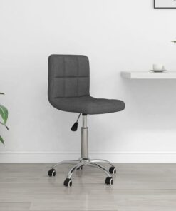 vidaXL Swivel Office Chair Dark Grey Fabric