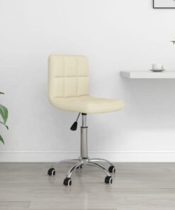 vidaXL Swivel Office Chair Cream Fabric