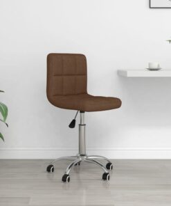 vidaXL Swivel Office Chair Brown Fabric