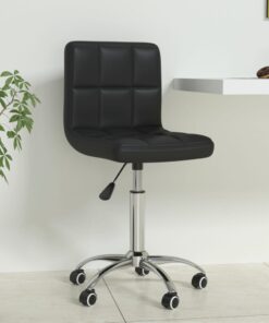 vidaXL Swivel Office Chair Black Faux Leather