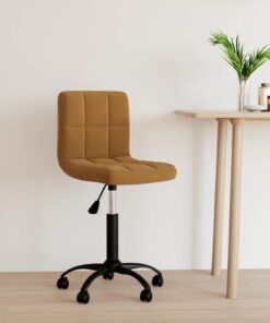 vidaXL Swivel Office Chair Brown Velvet