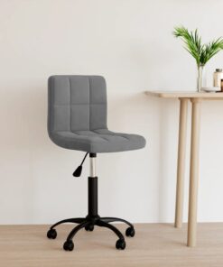 vidaXL Swivel Office Chair Dark Grey Velvet