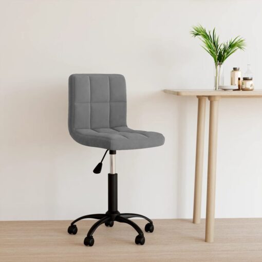 vidaXL Swivel Office Chair Dark Grey Velvet