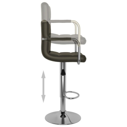 vidaXL Bar Stool Brown Faux Leather - Image 4