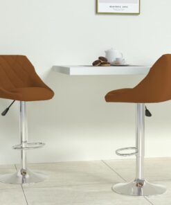 vidaXL Bar Stool 2 pcs Brown Velvet