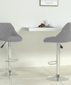 vidaXL Bar Stool 2 pcs Light Grey Velvet