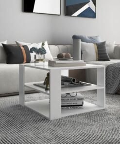 vidaXL Coffee Table White 60x60x40 cm Engineered Wood