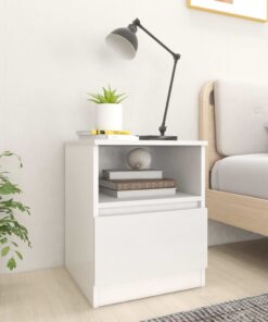 vidaXL Bed Cabinet White 40x40x50 cm Engineered Wood