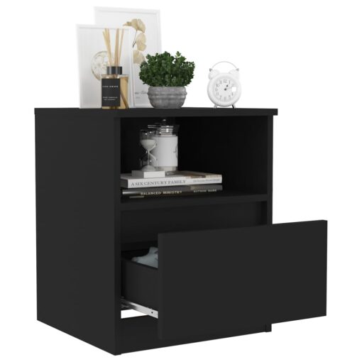 vidaXL Bed Cabinet Black 40x40x50 cm Engineered Wood - Image 4