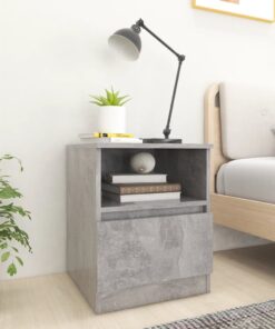 vidaXL Bed Cabinet Concrete Grey 40x40x50 cm Engineered Wood