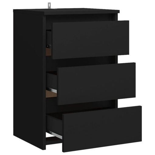 vidaXL Bed Cabinets 2 pcs Black 40x35x62.5 cm Engineered Wood - Image 4