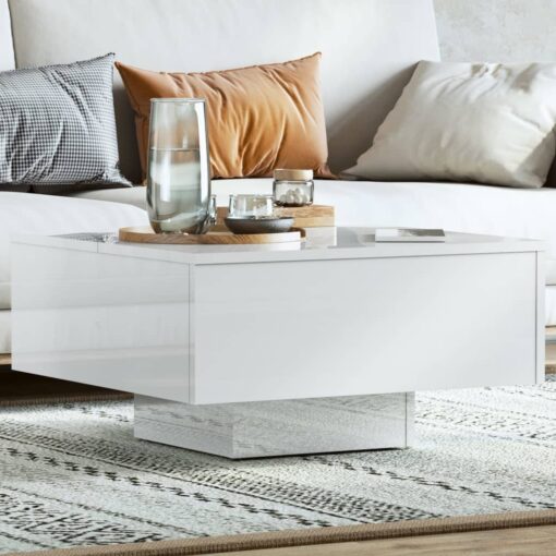 vidaXL Coffee Table High Gloss White 60x60x31.5 cm Engineered Wood