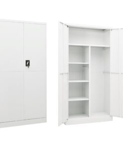 vidaXL Locker Cabinet White 90x40x180 cm Steel