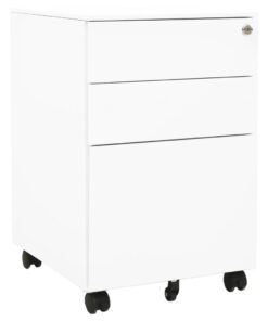 vidaXL Mobile File Cabinet White 39x45x60 cm Steel