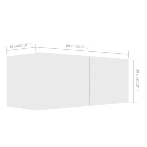  4 Piece TV Cabinet Set White Engineered Wood - Image 4