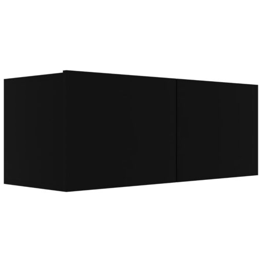  4 Piece TV Cabinet Set Black Engineered Wood - Image 2