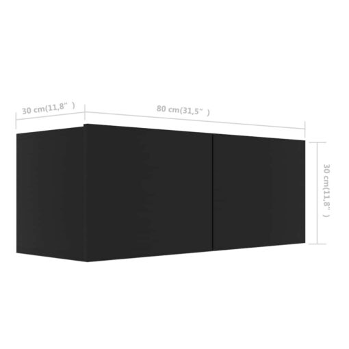  4 Piece TV Cabinet Set Black Engineered Wood - Image 4