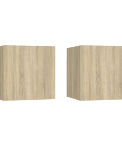 vidaXL Bedside Cabinets 2 pcs Sonoma Oak 30.5x30x30 cm Engineered Wood