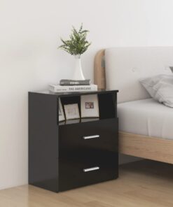 vidaXL Bed Cabinet Black 50x32x60 cm