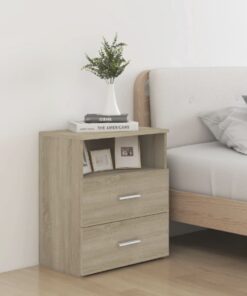 vidaXL Bed Cabinet Sonoma Oak 50x32x60 cm