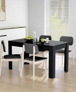 vidaXL Dining Table Black 140x74.5x76 cm Engineered Wood