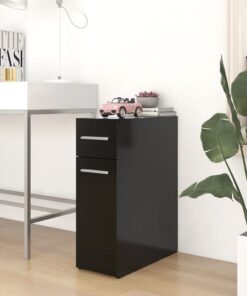 vidaXL Apothecary Cabinet Black 20x45.5x60 cm Engineered Wood