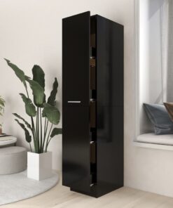 vidaXL Apothecary Cabinet Black 30x42.5x150 cm Engineered Wood