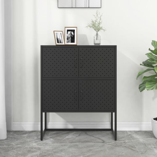 vidaXL Highboard Black 80x35x100 cm Steel