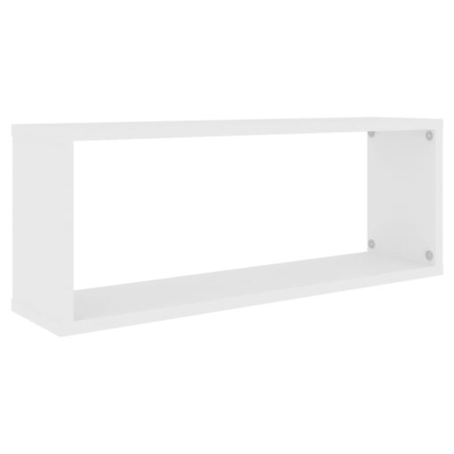 Wall Cube Shelf 2 pcs White 60x15x23 cm Engineered Wood - Image 2