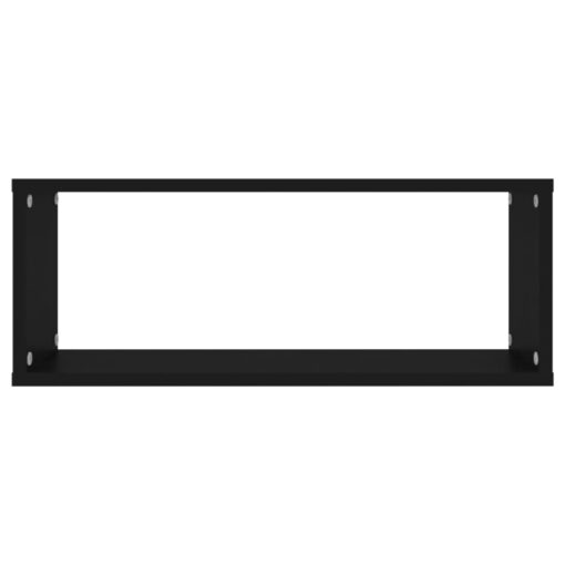 vidaXL Wall Cube Shelf 4 pcs Black 60x15x23 cm Engineered Wood - Image 3