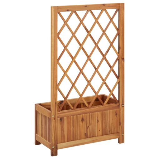 Garden Raised Bed with Trellis Solid Acacia Wood - Image 3
