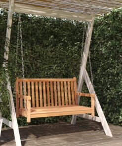 vidaXL Swing Bench Solid Teak Wood 114x60x64 cm