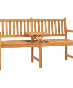 vidaXL 3-Seater Garden Bench with Table 150 cm Solid Teak Wood