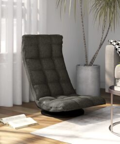 vidaXL Swivel Floor Chair Dark Grey Fabric