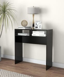 vidaXL Console Table Black 78x30x80 cm Engineered Wood