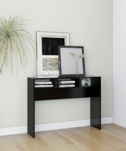 vidaXL Console Table Black 105x30x80 cm Engineered Wood